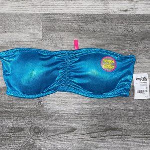 Charlotte Russe Women's Reflective Blue Bandeau - Size Medium